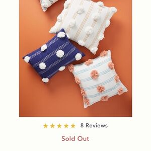 Anthropologie Navy and Cream Pillow